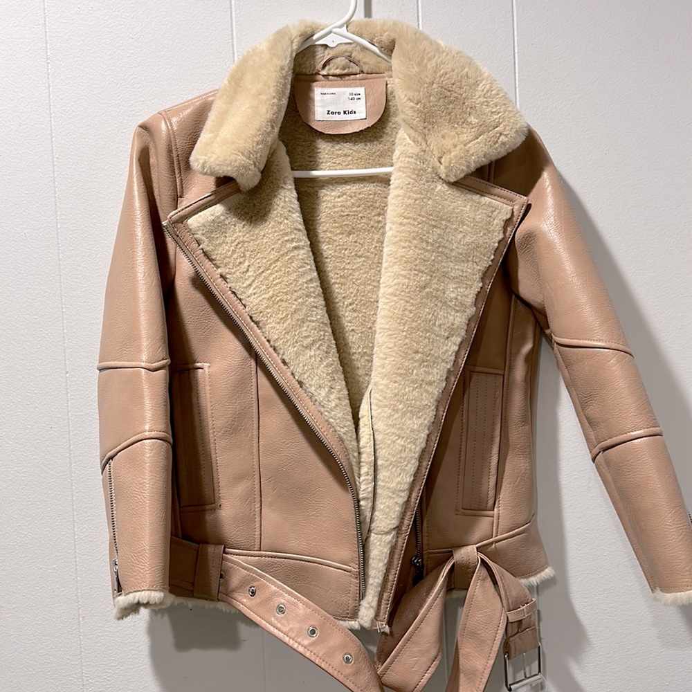 Zara Girls Youth Size 10 Leather Jacket